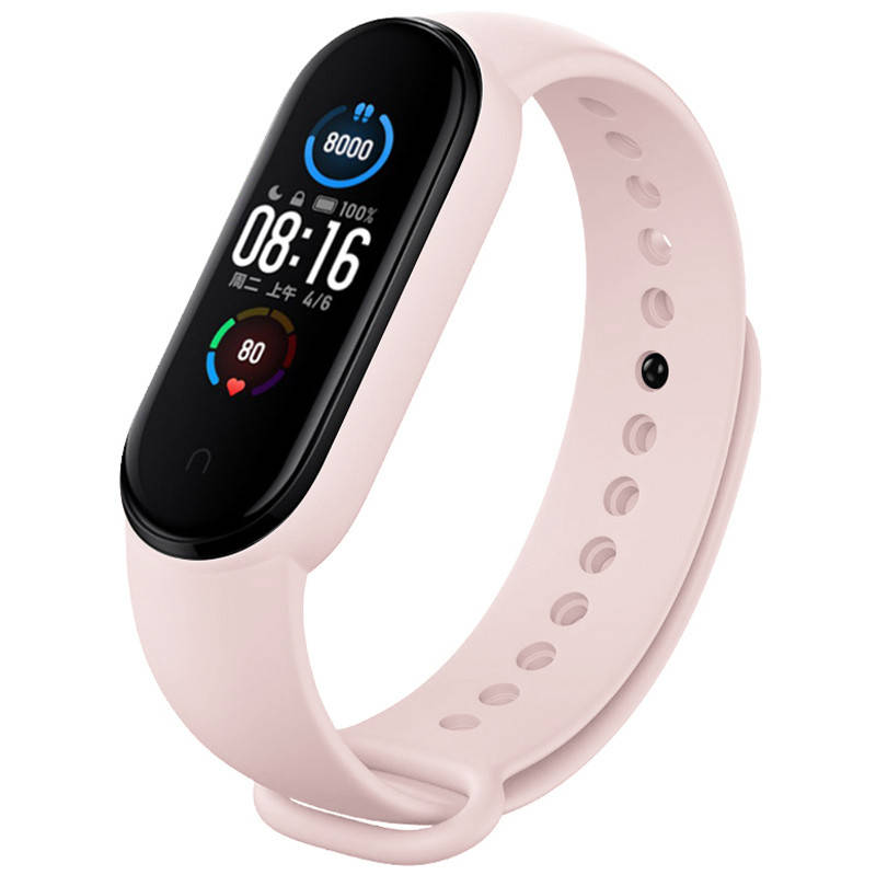 

Mi band 5 6 ремешок ми бенд 6 5 силиконовый Пудровый