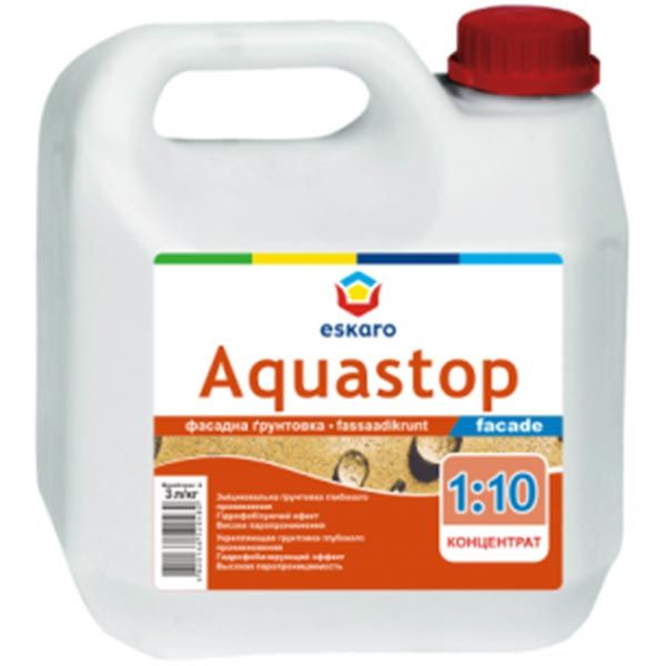 

Водоразбавимый укрепляющий грунт-концентрат Eskaro Aquastop facade 3
