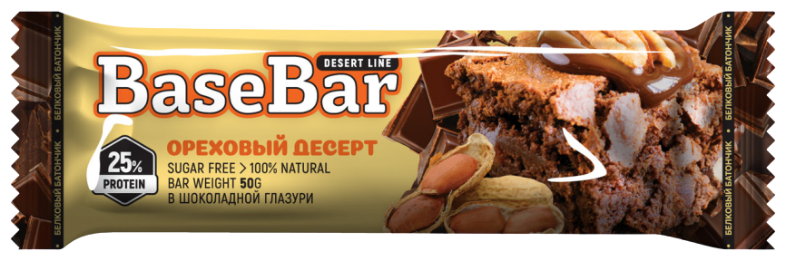 

Протеиновый батончик в глазури BaseBar Desert Line Ореховый Десерт (50 грамм)