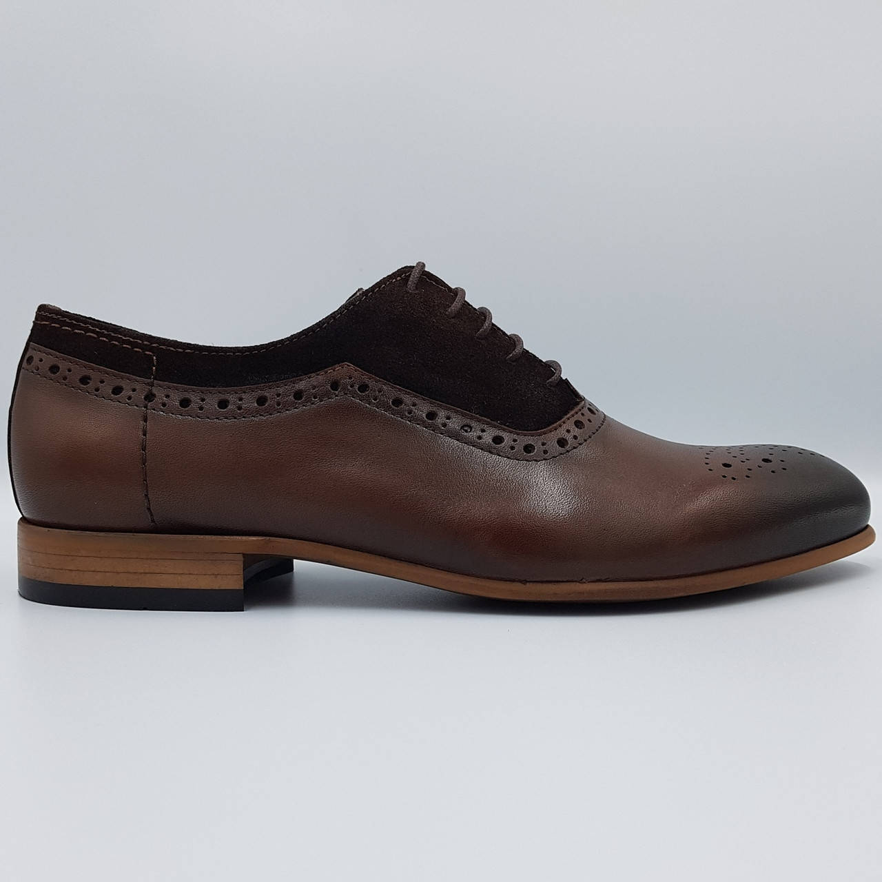 

Мужские туфли оксфорды Luciano Bellini коричневые SH0046/46 43, Коричневый