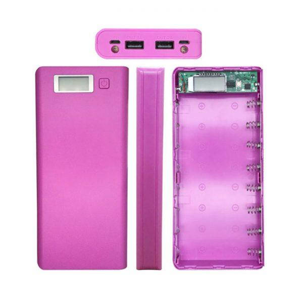 

Корпус для Power bank на 8 аккумуляторов 18650 (Розовый)