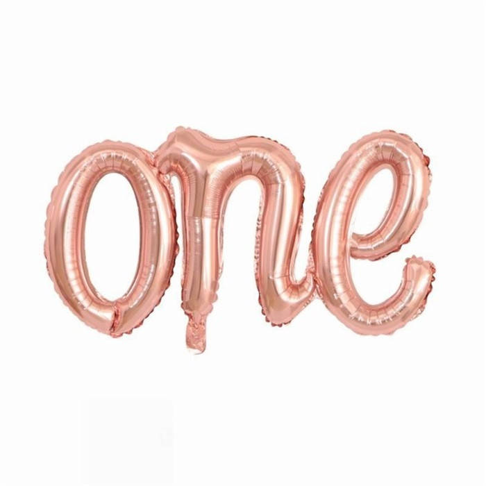 

Фольгированные буквы One (прописью) КНР (107х50 см ) розовое золото