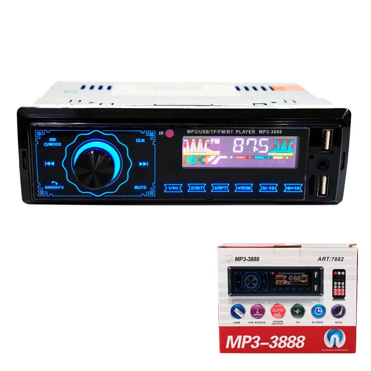 

Автомагнитола 1DIN MP3-3888 ISO с сенсорным дисплеем / Магнитола с Bluetooth