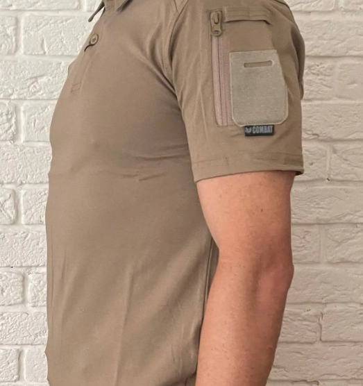 

Футболка тактическая ПОЛО Combat, футболка койот (беж) для ЗСУ, водоотталкивающая, Турция