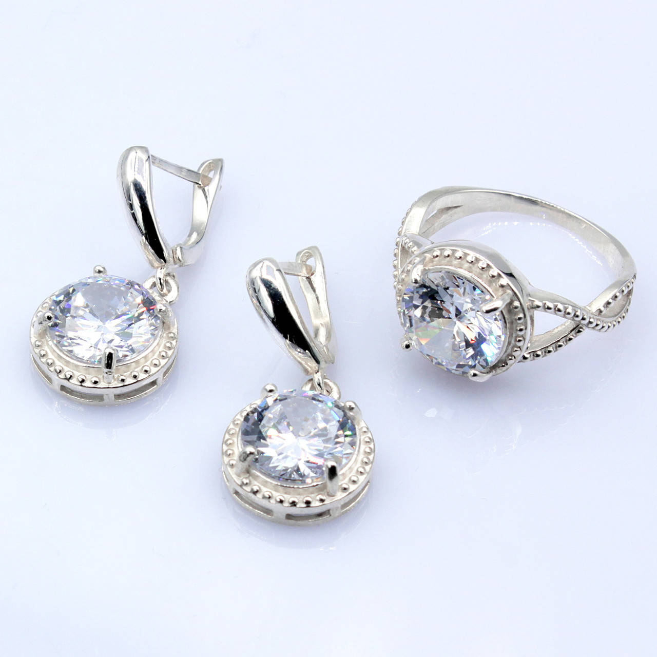 

Серебряное кольцо и серьги Глаз Дракона 17.5