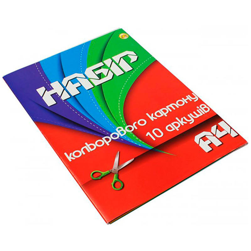 

Картон цветной (А4) "Тетрада" 490527, 10 арк.