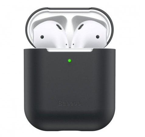 

Чехол Baseus Super Thin Silica Gel Case для Airpods 1/2 Black, Черный