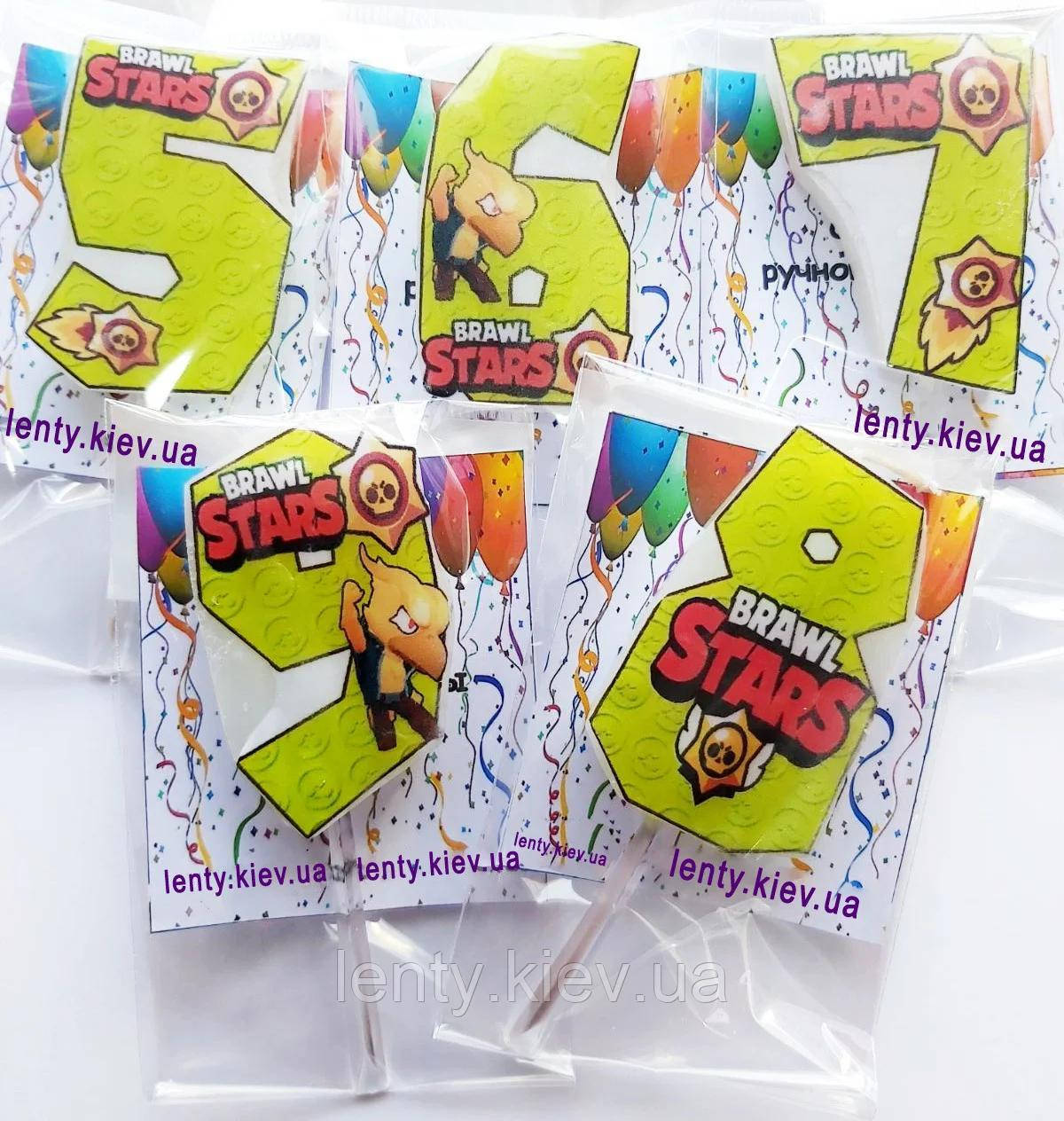 

Свечи (5см) цифры с картинкой "Бравл Старс"- 5