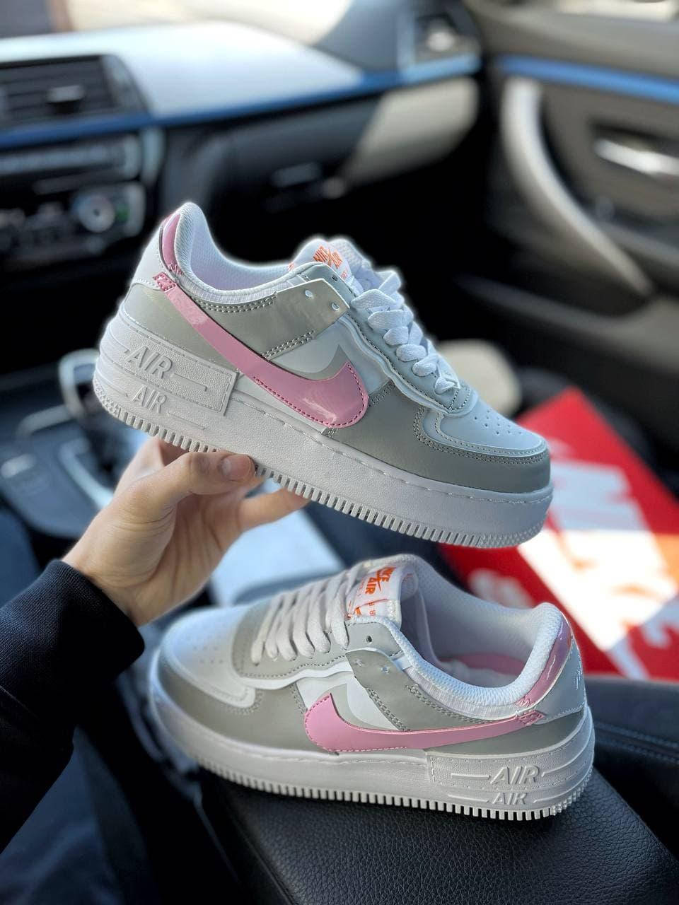 

Женские кроссовки Nike Air Force 1 Low Shadow Photon Dust Pink Foam Найк Аир Форс 1, Белый