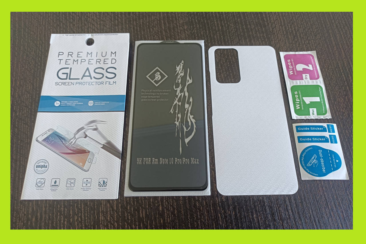 

Защитное стекло 5D FullGlue премиум Xiaomi Redmi Note 10 Pro + карбоновая защитная пленка на заднюю панель, Черный