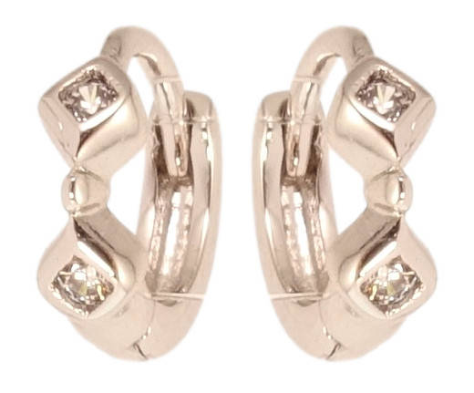 

Серьги детские Xuping Родий колечки "Ромбики с цирконием"