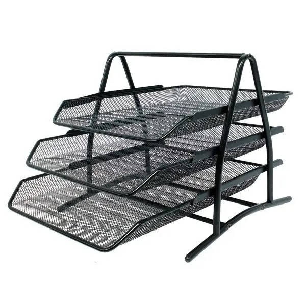 

Лоток для бумаги металлический, горизонтальный, 3 яруса. JS-3001 Shinerichy, Желтый