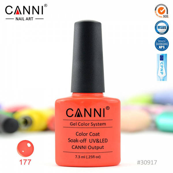 

Гель-лак CANNI 177 ярко красный, неон