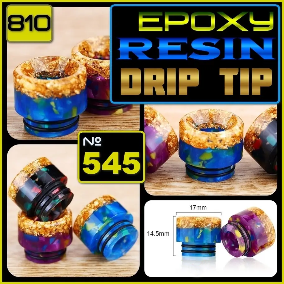 

№ 545 EPOXY Resin Drip Tip Gold Red mix. Дрип тип из смолы, стандарт 810.
