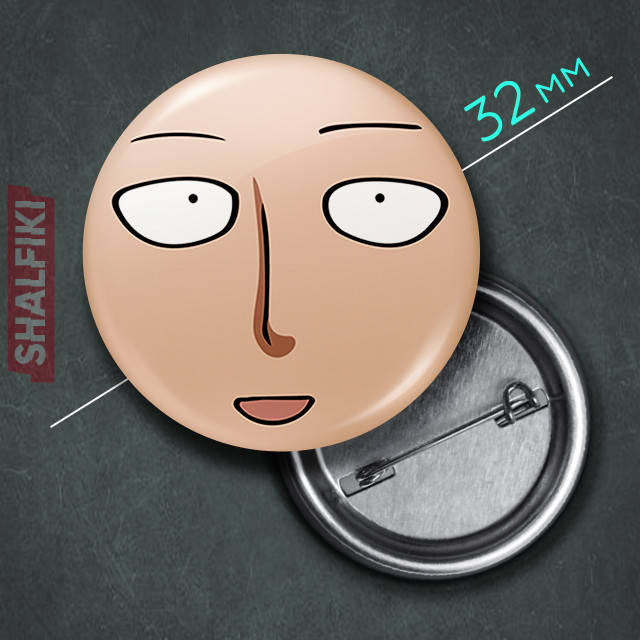 

"Сайтама (Ванпанчмен / One-punch man)" значок круглый на булавке Ø32 мм