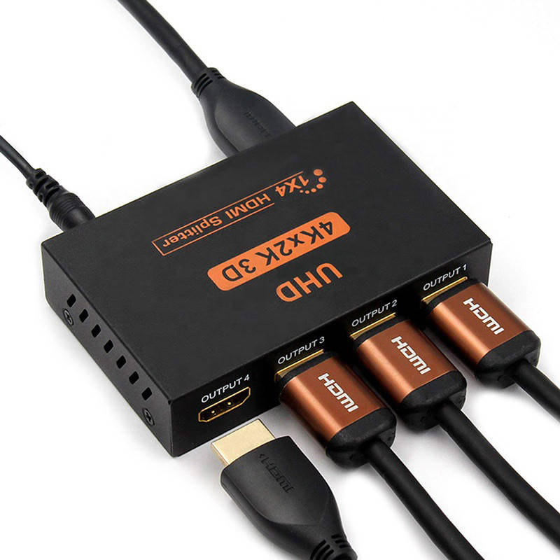 

Активный HDMI разветвитель на 4 порта Digital Lion HVS-02, четырехнаправленный видео сплиттер 4К, Черный