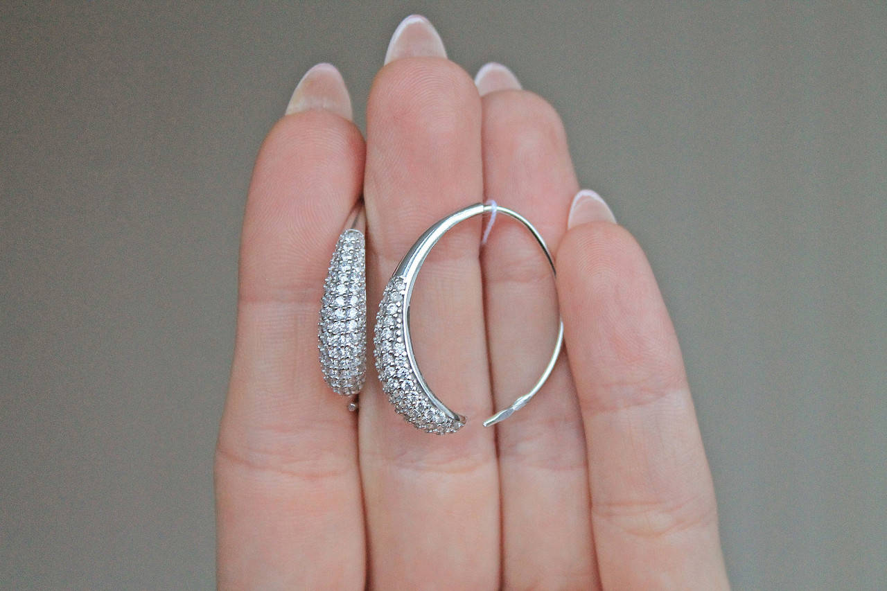 

Серебряные серьги Ницца белые