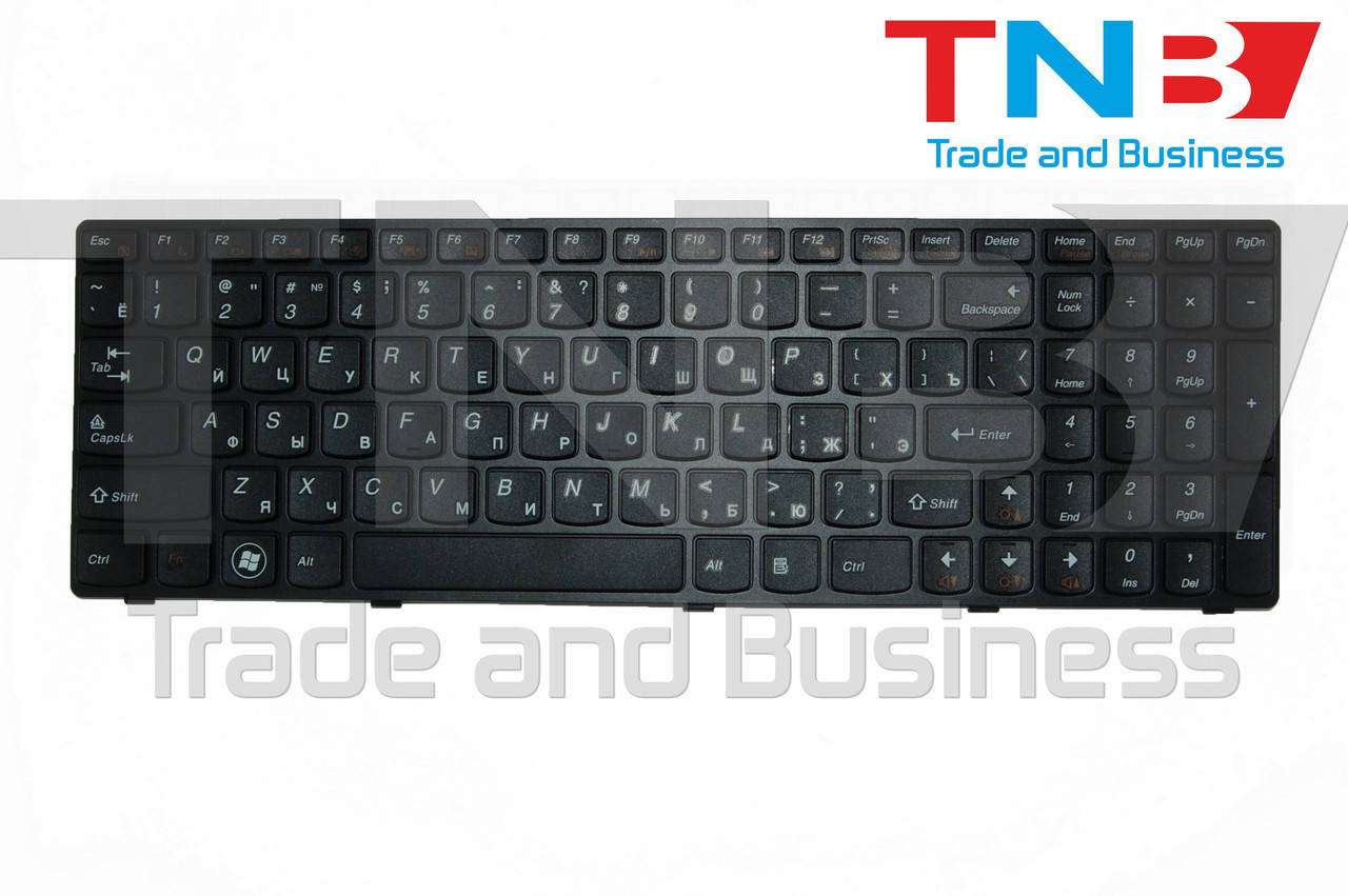 

Клавиатура Lenovo IdeaPad B570 B575 B580 B590 V570 V575 V580 Z570 Z575 черная с черной рамкой RUUS, Черный