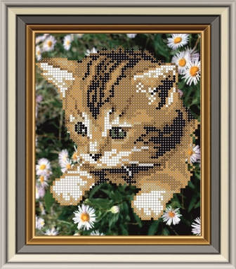 

Схема для вишивки бісером Мурчик в ромашках. Арт. СД-053