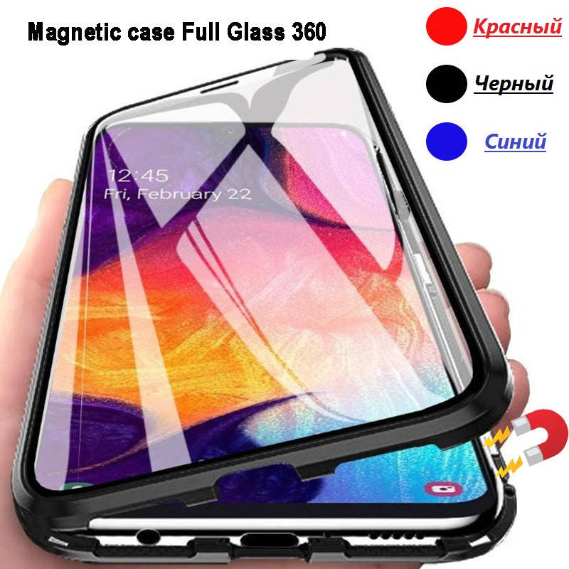 

Магнитный металл чехол FULL GLASS 360° для Xiaomi Redmi Note 10 Pro /, Разные цвета
