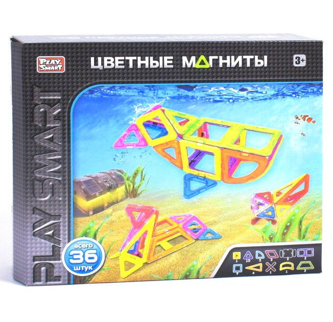 

Магнітний конструктор 36 деталей Play Smart 2466