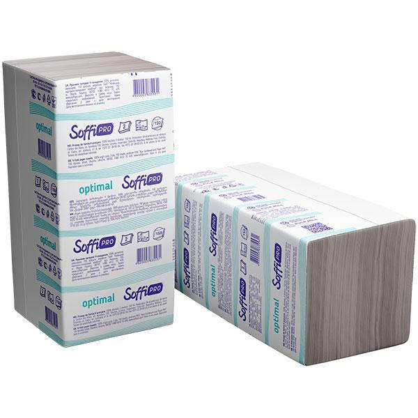 

Серветки SoffiPro V-складка 150шт біла, Белый