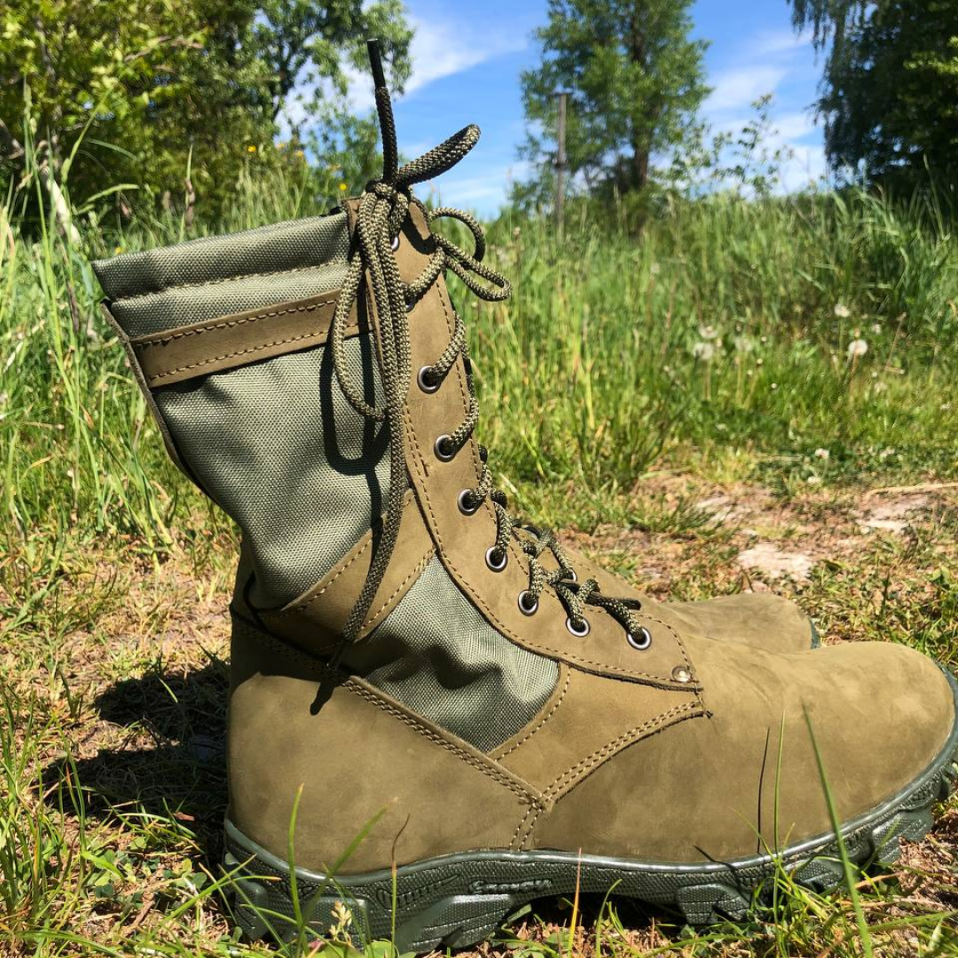 

Берцы летние военные зеленые вставка 41р, Оливковый