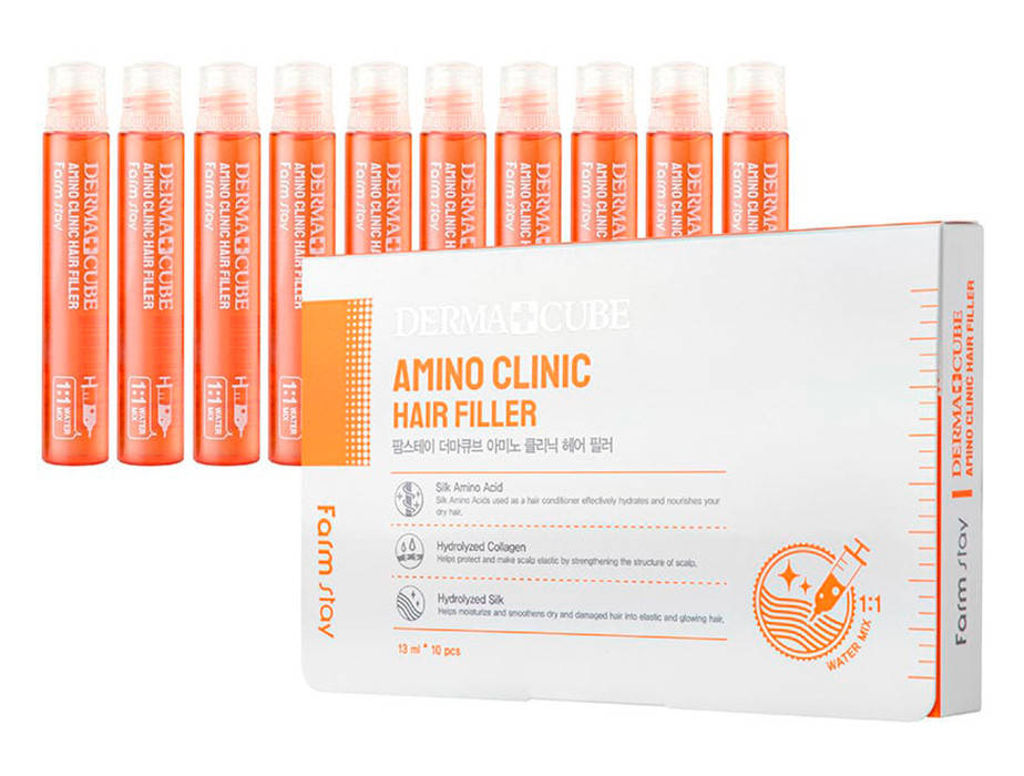 

Восстанавливающий филлер для волос FarmStay Derma Cube Amino Clinic Hair Filler