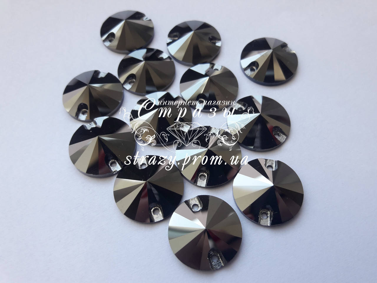 

Стразы пришивные Lux Круги 10мм.Hematite