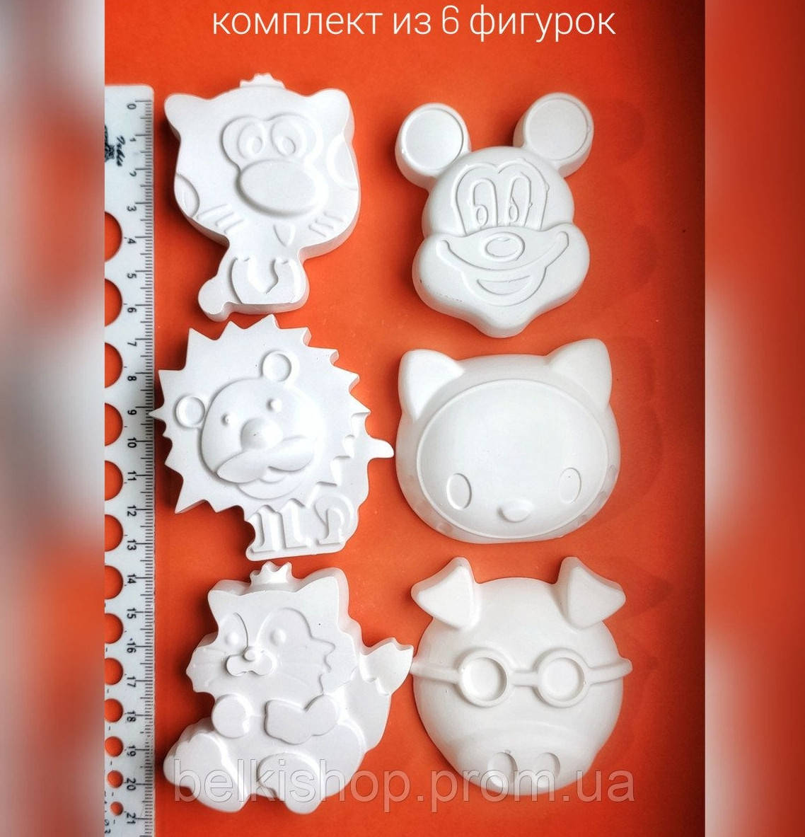 

Гипсовые фигурки зверята, комплект из 6 шт.Гипсовые фигурки для раскрашивания.