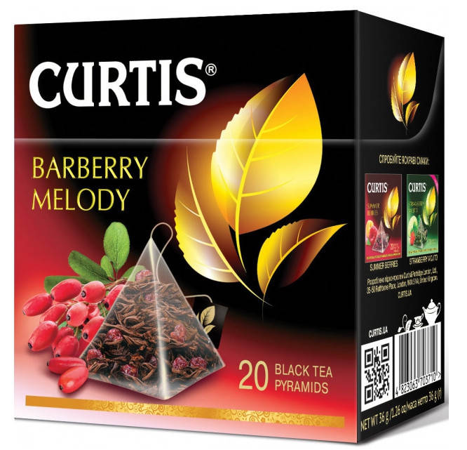 

Curtis чай черный в пирамидках Barberry Melody 20 шт.