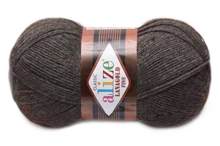 

Alize LanaGold Fine, меланж коричневый №240