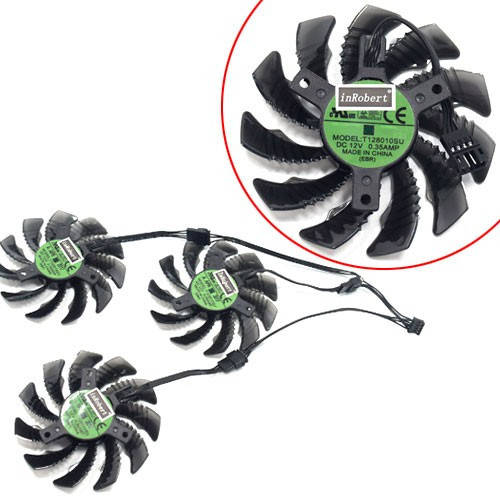 

Вентиляторы 3шт 75мм 12В 4пин T128010SU GTX 980 1060 1070 1080, оригинал, 101739