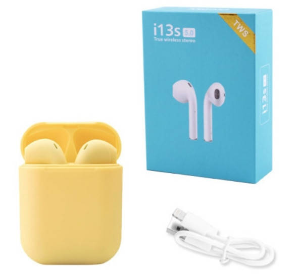 

Беспроводные сенсорные наушники TWS i13S ProStar Bluetooth V5.0 (Желтые), Желтый
