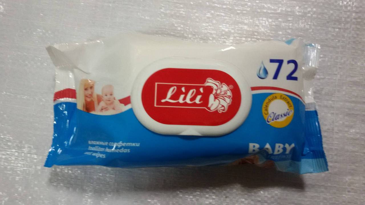 

Салфетка влажная Lili 72 шт., с клапаном