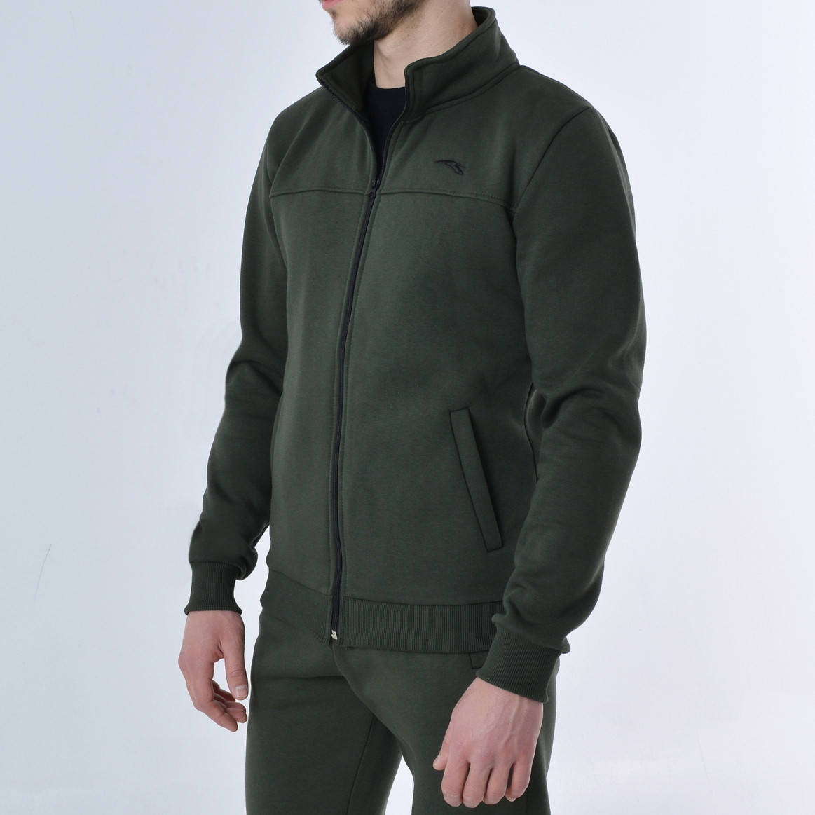 

Размеры: S,M. Утепленная мужская кофта на молнии ST-BRAND - хаки