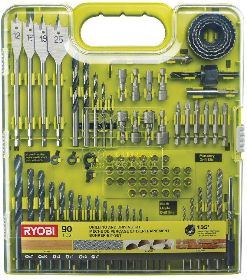 

Набор сверл и бит Ryobi RAKDD90, 90 шт. (5132004665)