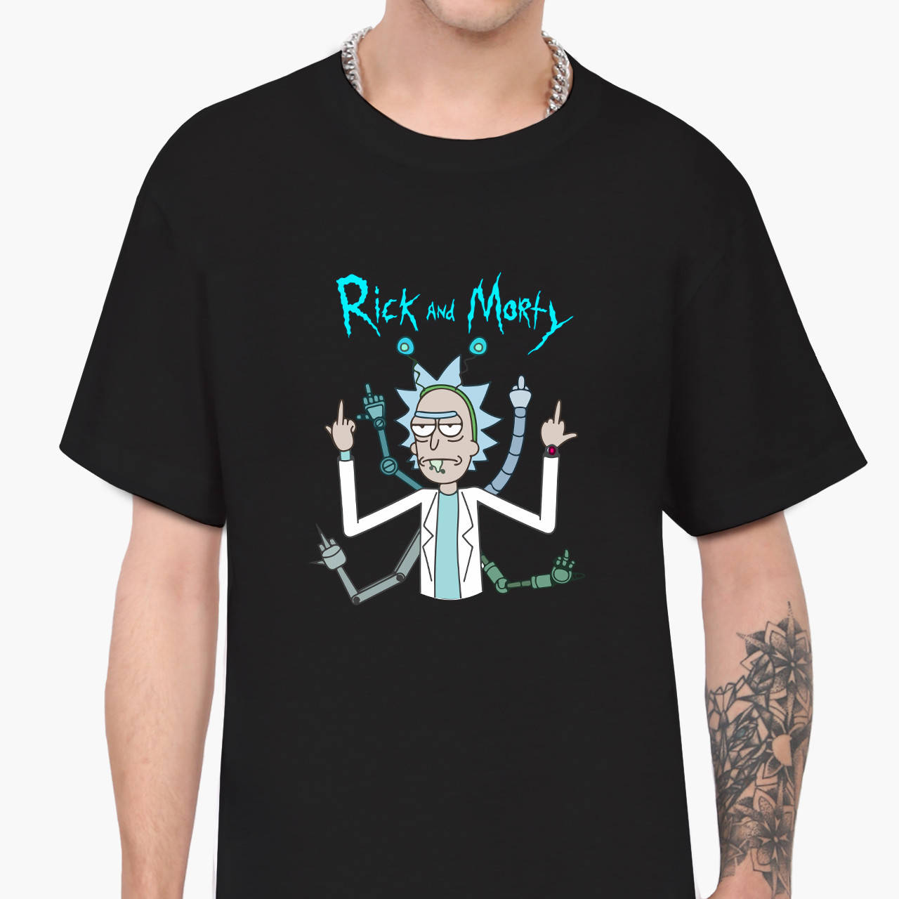 

Футболка мужская Рик Санчез Рик и Морти (Rick Sanchez Rick and Morty) Черный (9223-2948) XXL