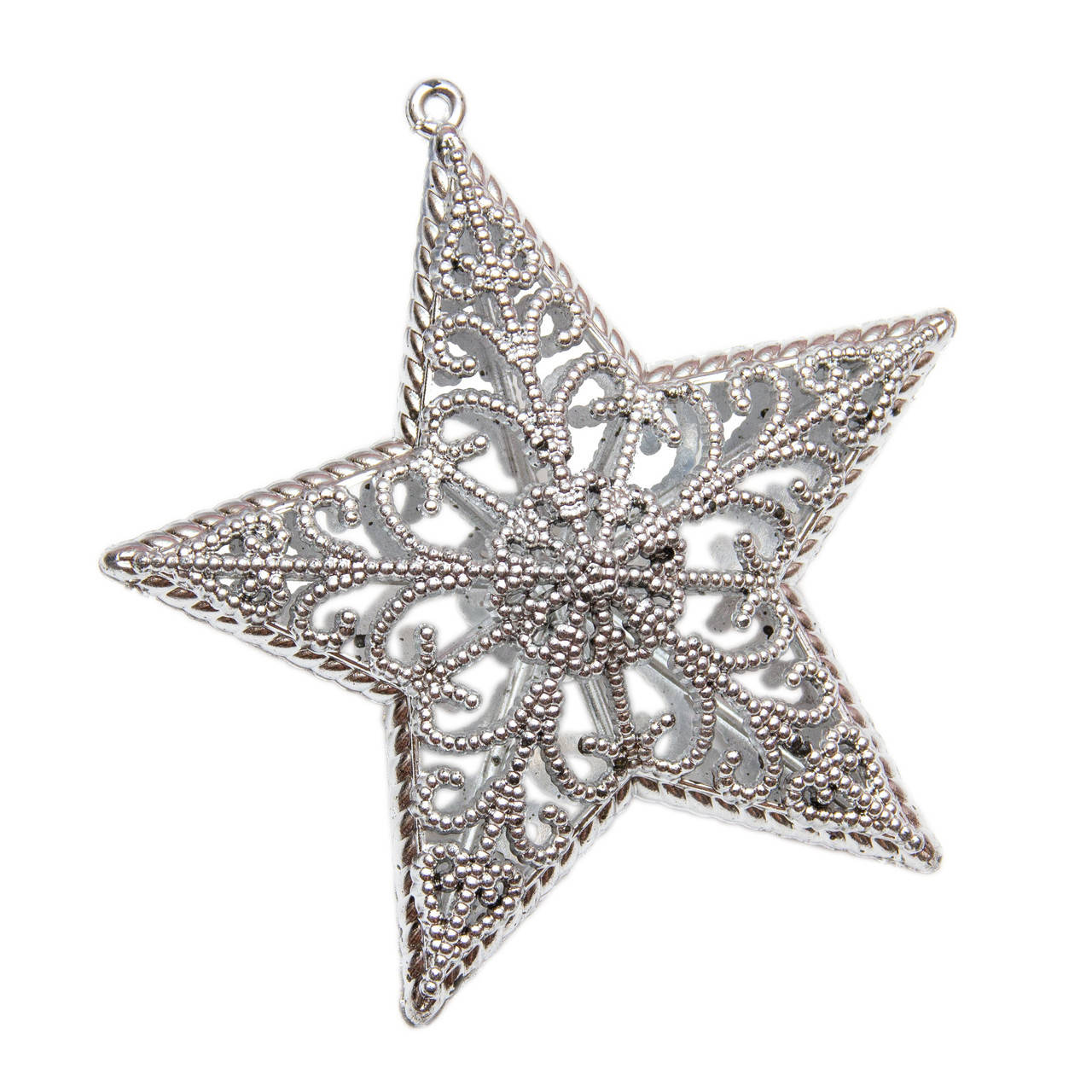 

Елочная игрушка - Звезда, 13 см, серебристый, пластик (000494-1)