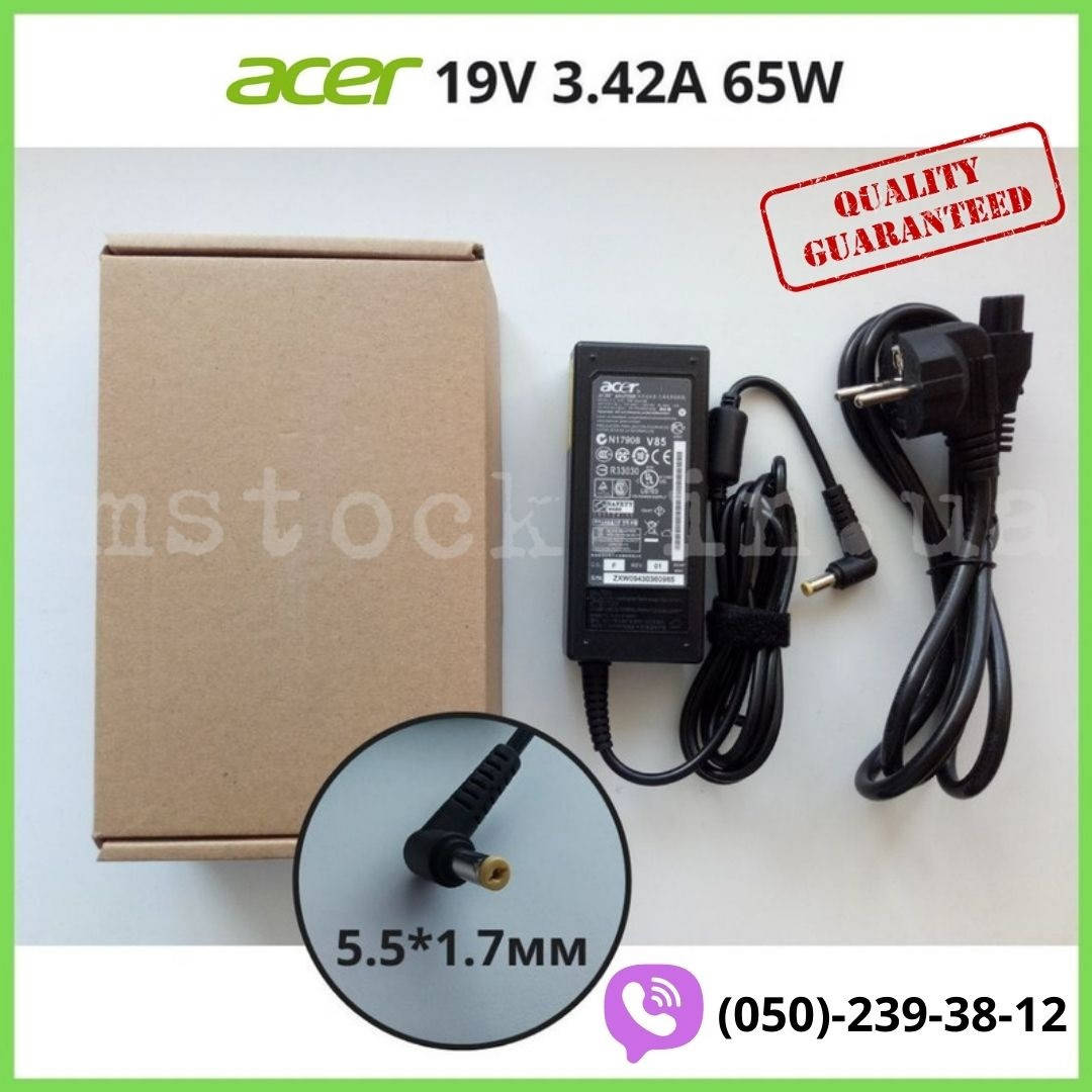 

Блок питания для ноутбука Acer 19V/ 3.42A 65W (разъём 5.5*1.7mm) + сетевой кабель