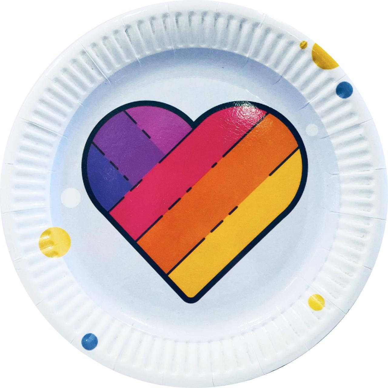 

Тарiлки святковi «Likee» сердечко большое на белом. Размiр: 18см. В упак: 10шт., Белый