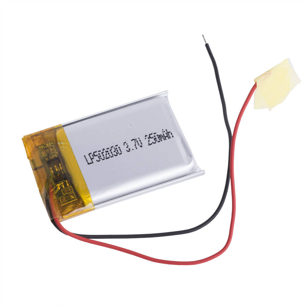 

502030 3.7V 250mAh (LiPo, 1C-2C, PCB+2wires(24AWG-80mm), 5x20x30mm) LiPower
