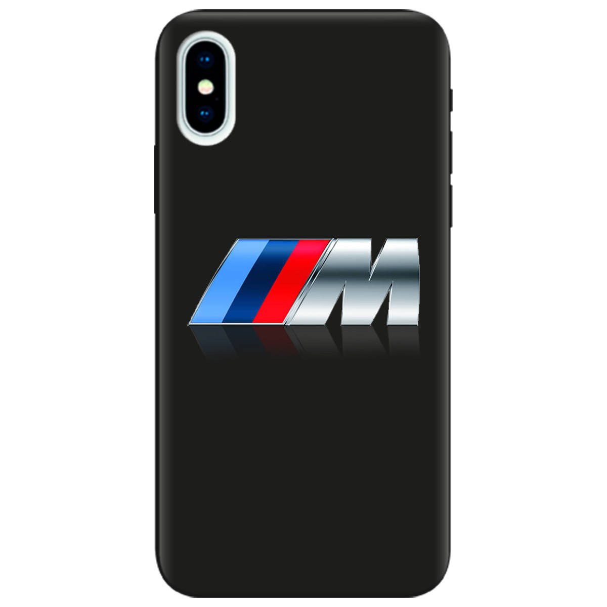 

Чехол для Apple iPhone X XS Silicone Case Черный с логотипом BMW M, Голубой