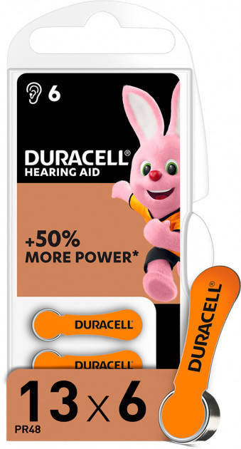 

Батарейки для слухових апаратів Duracell Hearing Aid 13 6 шт