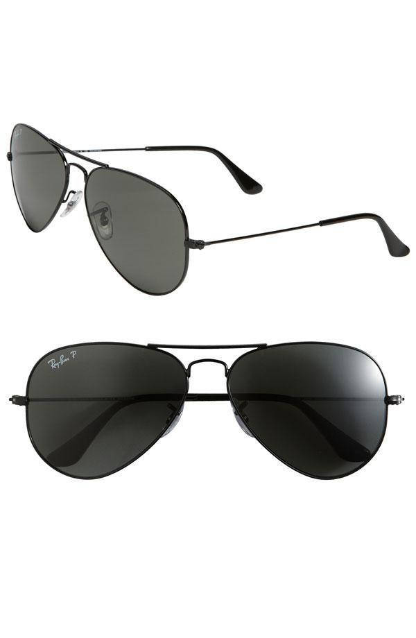 

Очки Ray-Ban Aviator Polaroid черные чорная оправа, Черный