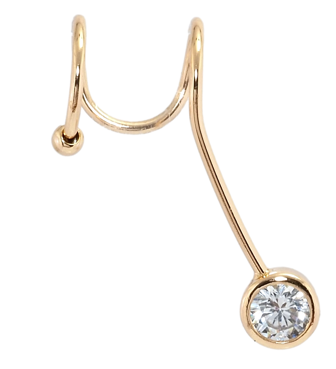 

Серьги Xuping Позолота 18K каффа "Моносерьга с фианитом" цена за 1шт.