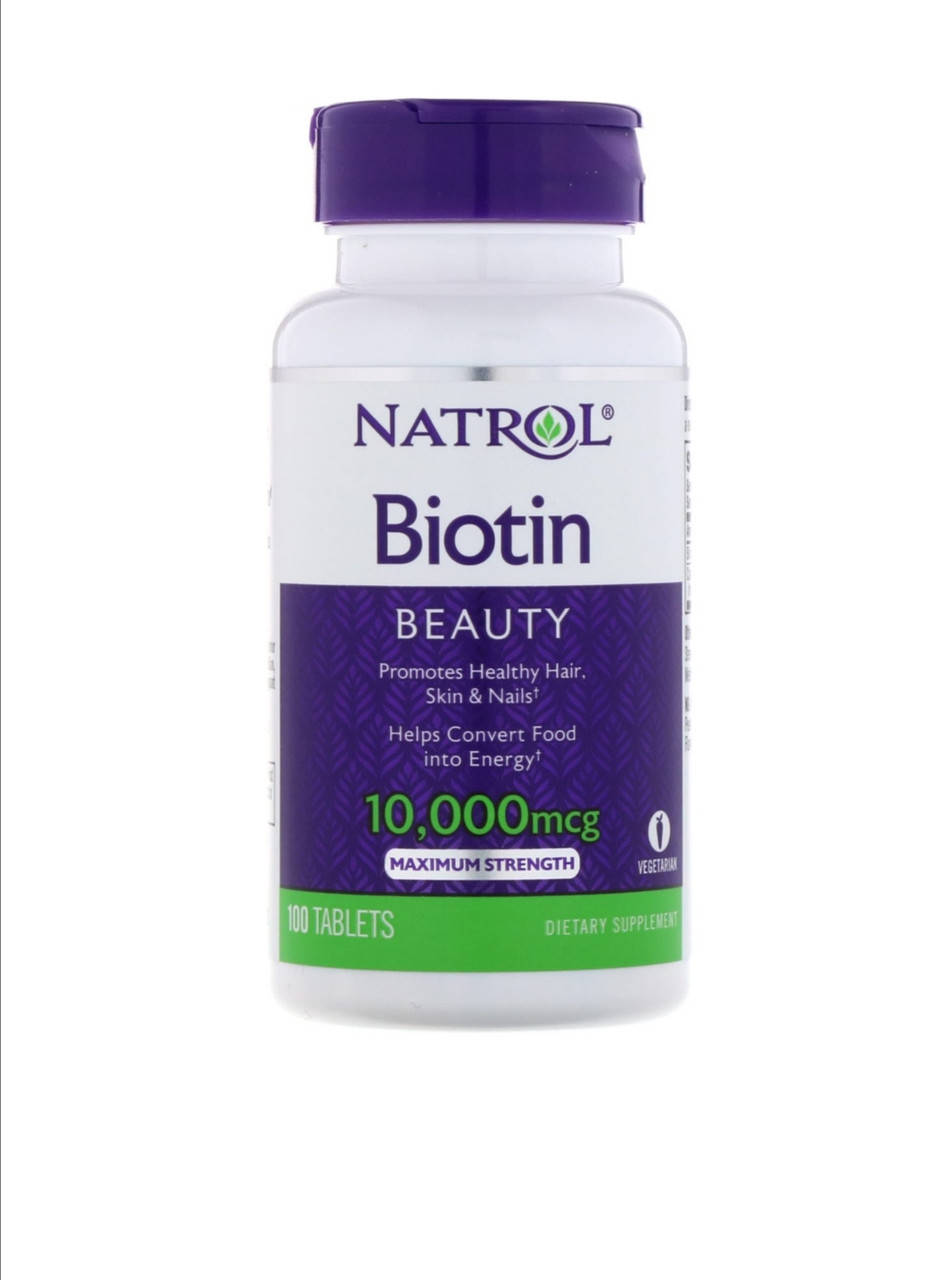 

Биотин, 10000 мкг, Natrol, максимум, 100 таблеток