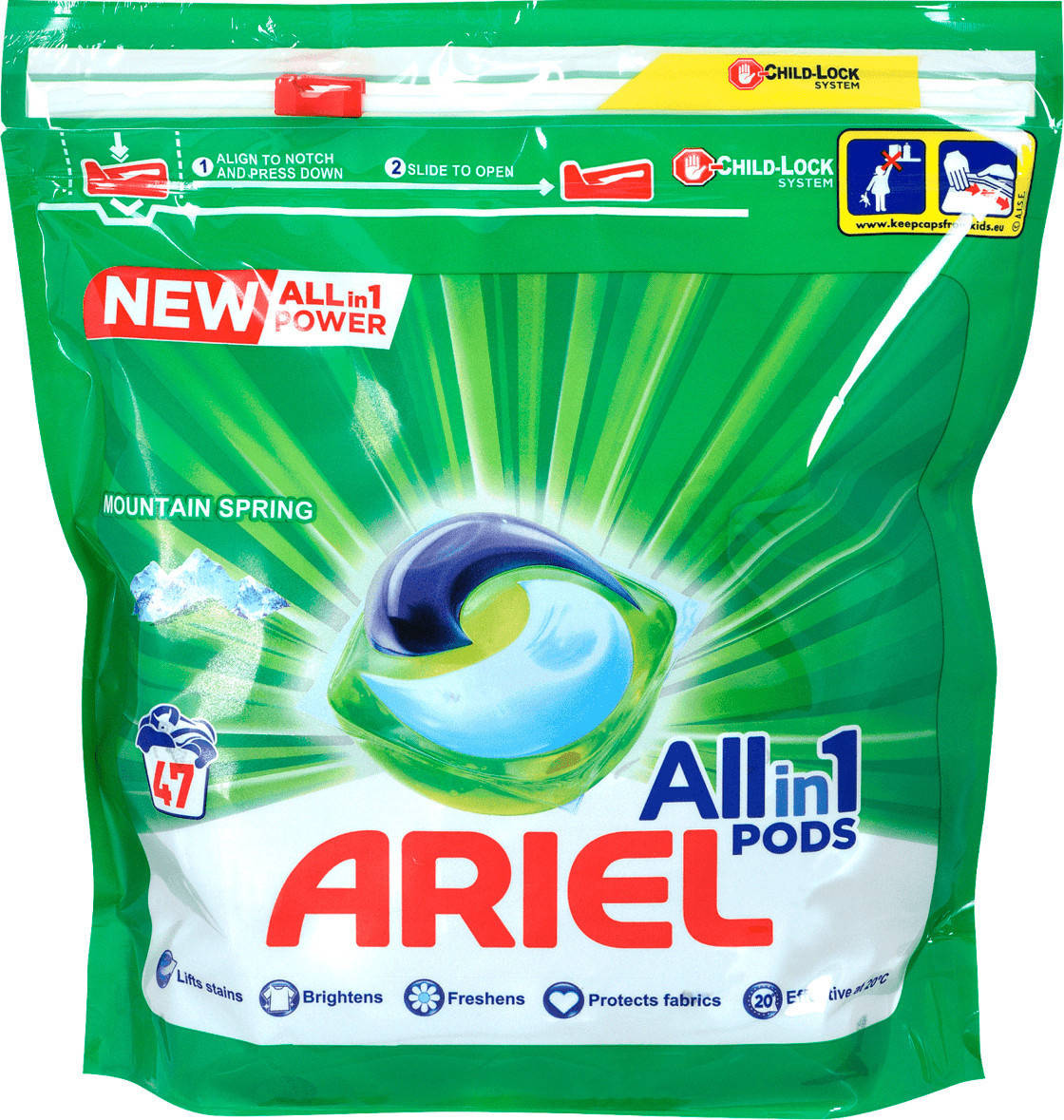 

Капсулы для стирки Ariel Pods All in 1 Mountain Spring 47 шт