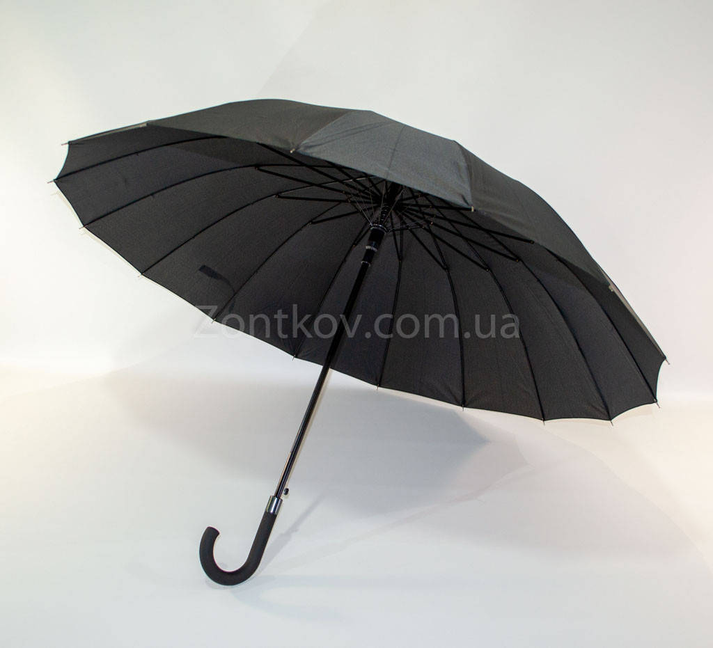 

Президентский зонтик трость от Toprain c диаметром купола 120 см. на 16 спиц, Черный