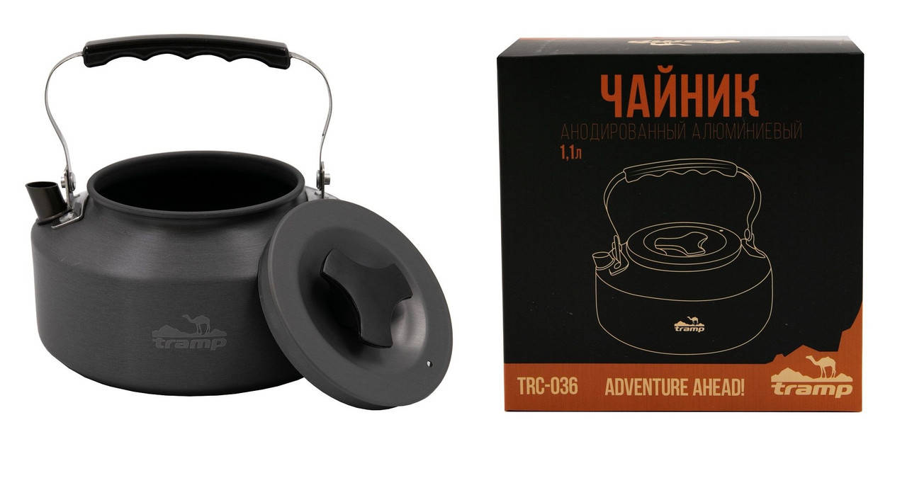 

Чайник анодованний алюминий Tramp 1,1 л. чайник туристический, Серый